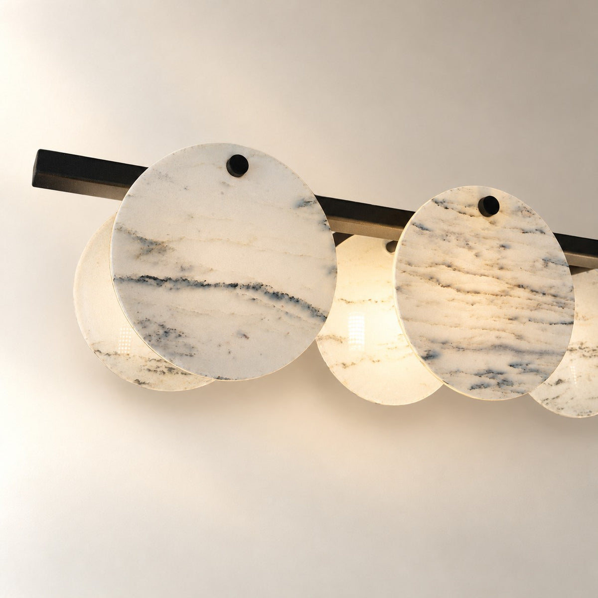 Modern Sculptural Luxury stone Linear Chandelier