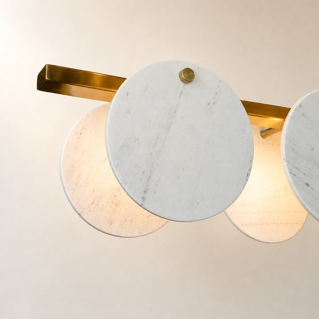 Modern Sculptural Luxury stone Linear Chandelier