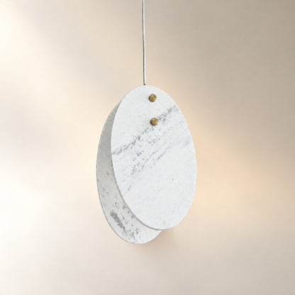 Modern Sculptural Luxury stone Oval Pendant Light Set