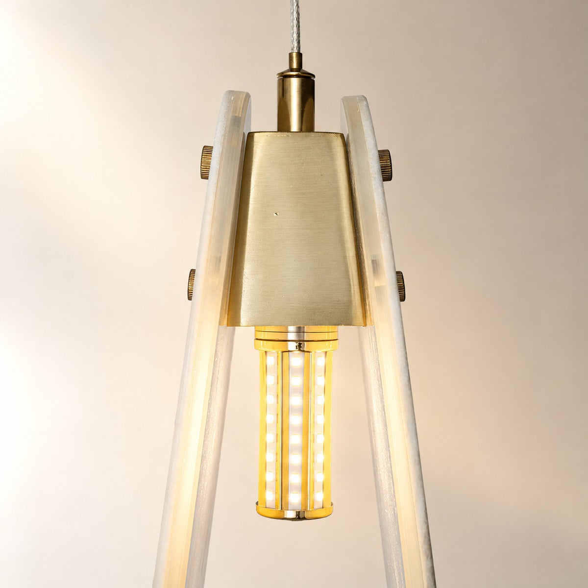 Modern Sculptural Luxury stone Oval Pendant Light Set