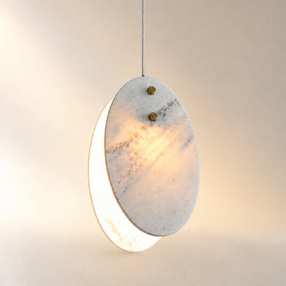 Modern Sculptural Luxury stone Oval Pendant Light Set