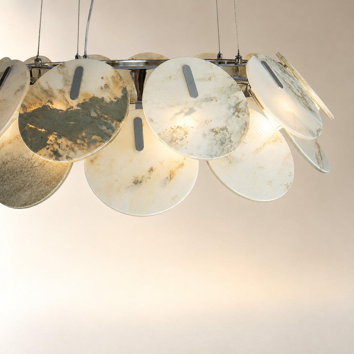 Modern Sculptural Luxury stone Petal Chandelier