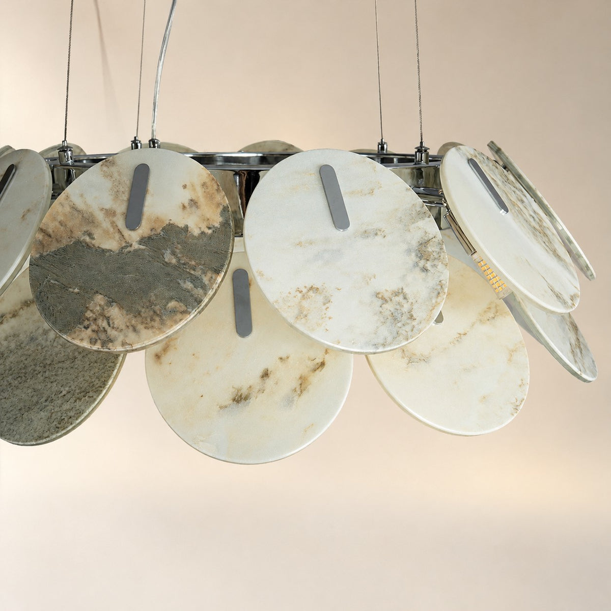 Modern Sculptural Luxury stone Petal Chandelier