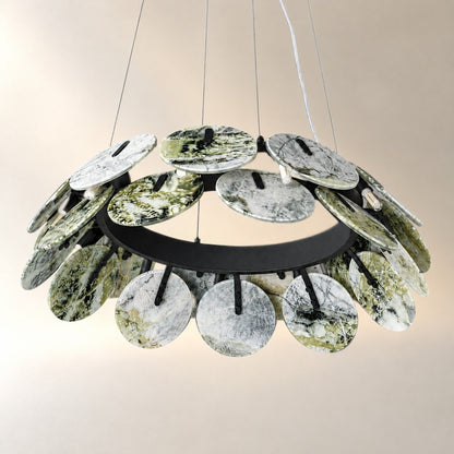Modern Sculptural Luxury stone Petal Chandelier