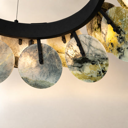 Modern Sculptural Luxury stone Petal Chandelier