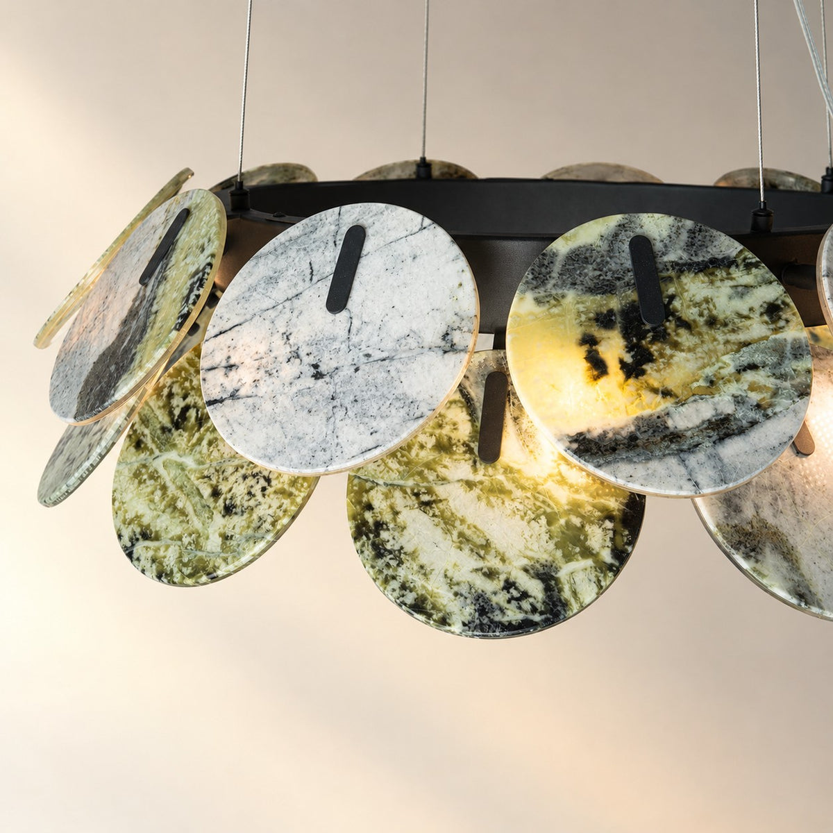 Modern Sculptural Luxury stone Petal Chandelier