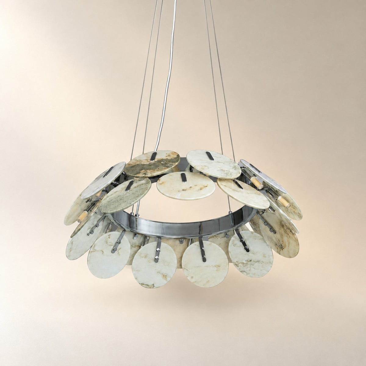 Modern Sculptural Luxury stone Petal Chandelier