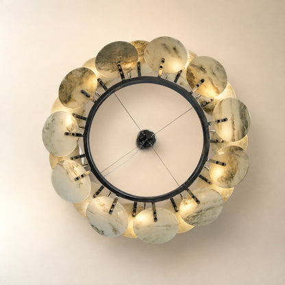 Modern Sculptural Luxury stone Petal Chandelier