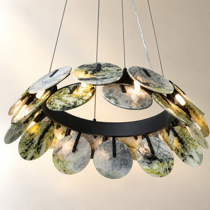 Modern Sculptural Luxury stone Petal Chandelier