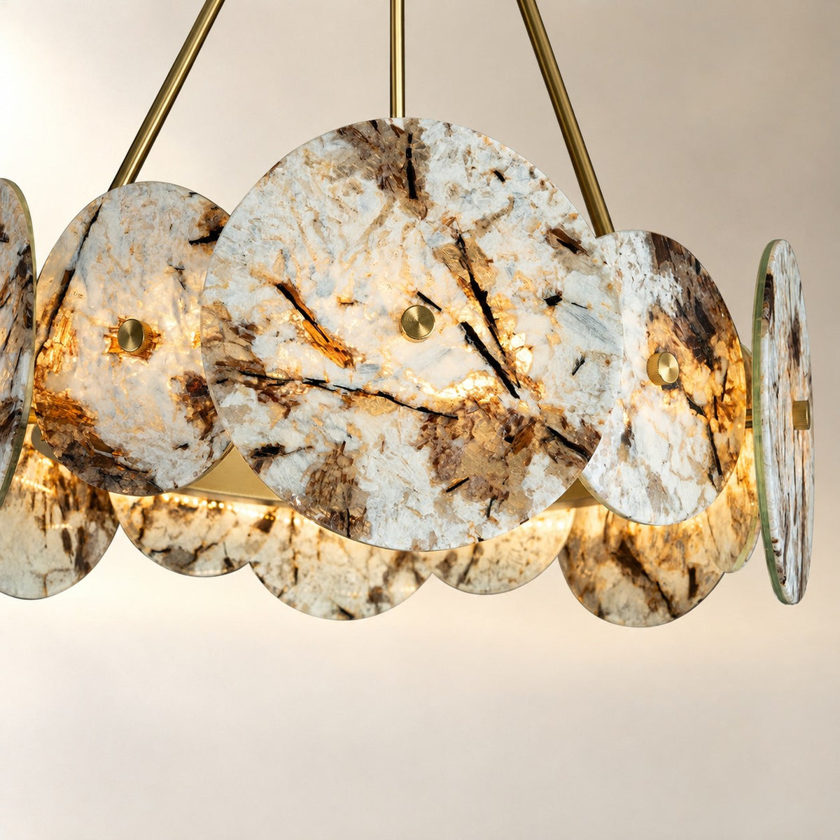 Modern Sculptural Snowcrest White Luxury stone LED Chandelier