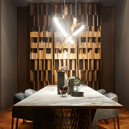 Modern Simple Brass Waving Chandelier for Living/Dining Room/Kitchen Island
