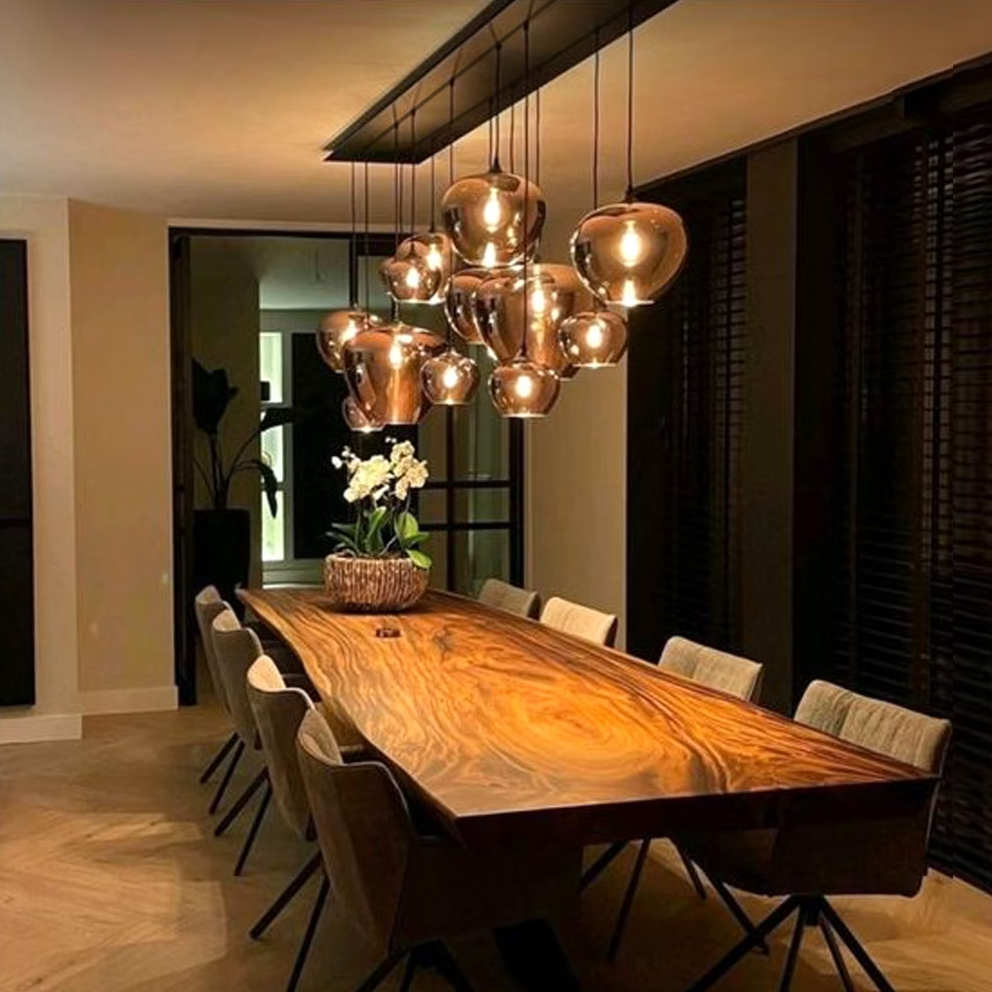 Modern Smoke Gray Glass Lamp Designer Chandelier for Cafe/Kitchen Island/Dining Room Style B