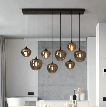 Modern Smoke Gray Glass Lamp Designer Chandelier for Cafe/Kitchen Island/Dining Room Style B