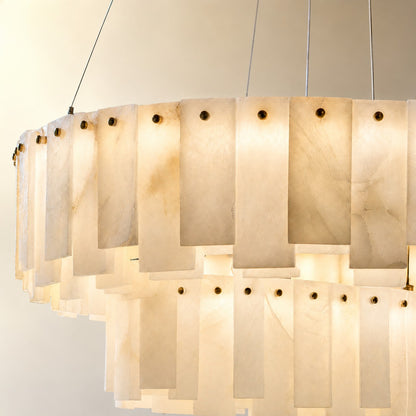 Modern Two-Tier Circular Pendant Chandelier