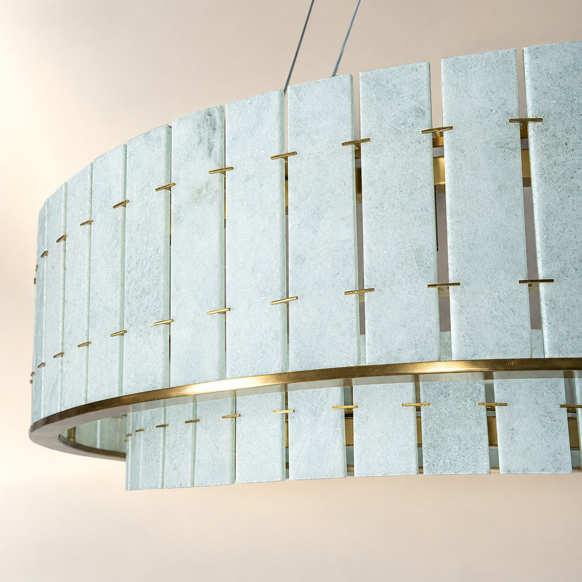 Modern Two-Tier Luxury Stone Round Chandelier