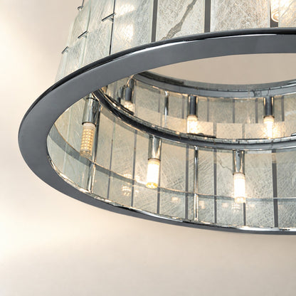 Modern Two-Tier Luxury Stone Round Chandelier