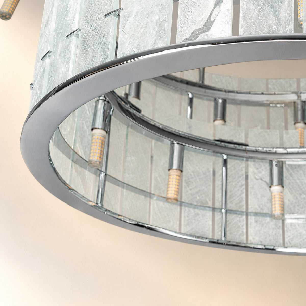 Modern Two-Tier Luxury Stone Round Chandelier