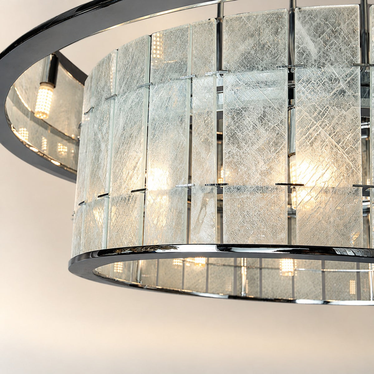 Modern Two-Tier Luxury Stone Round Chandelier