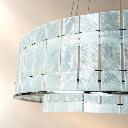 Modern Two-Tier Luxury Stone Round Chandelier