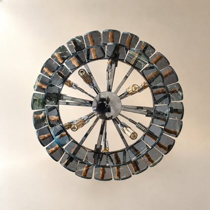 Modern Two-Tier Prada Green Luxury stone Chandelier