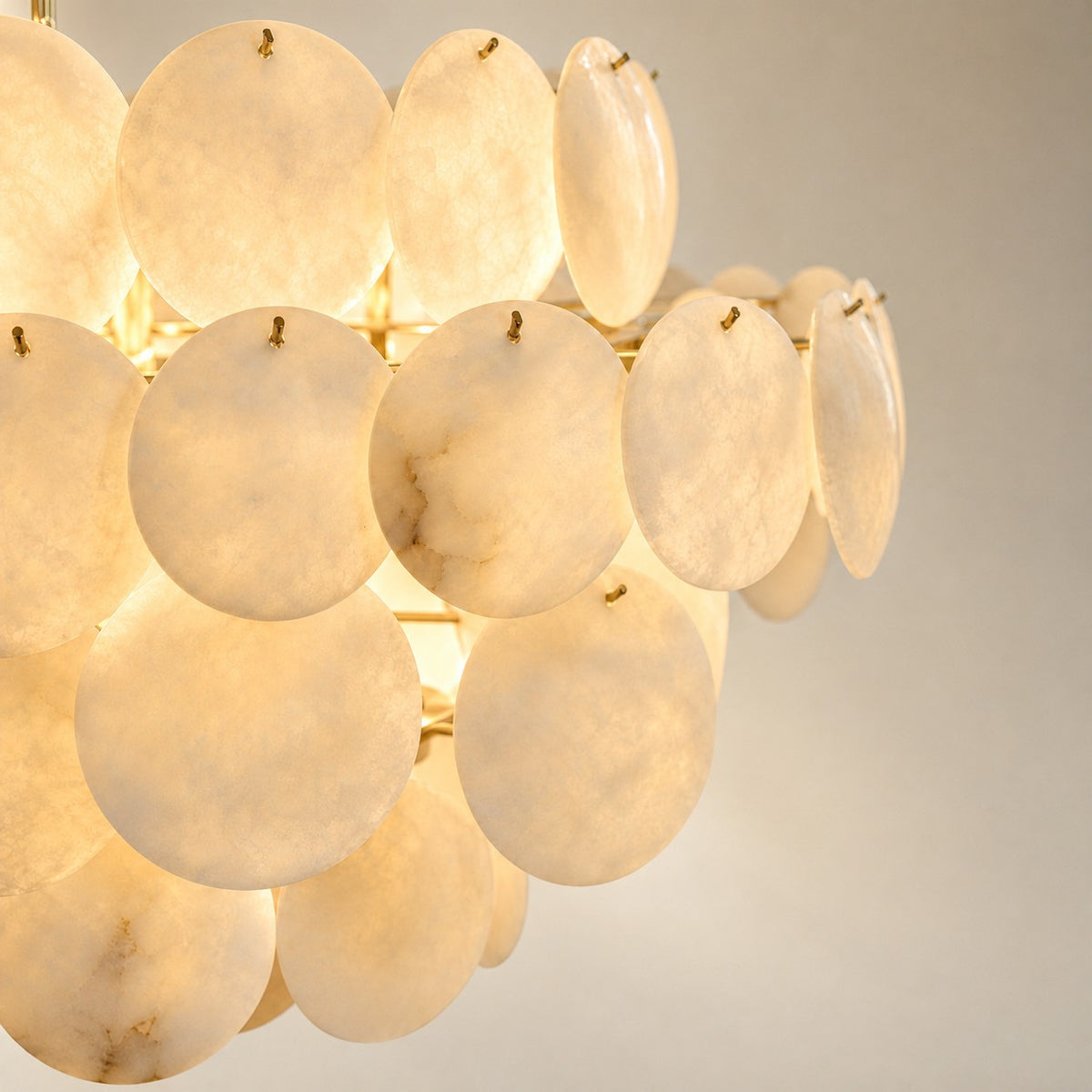Natural Alabaster 31.5" Round Chandelier