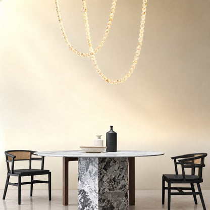 Natural Alabaster Globes Beads Chandelier