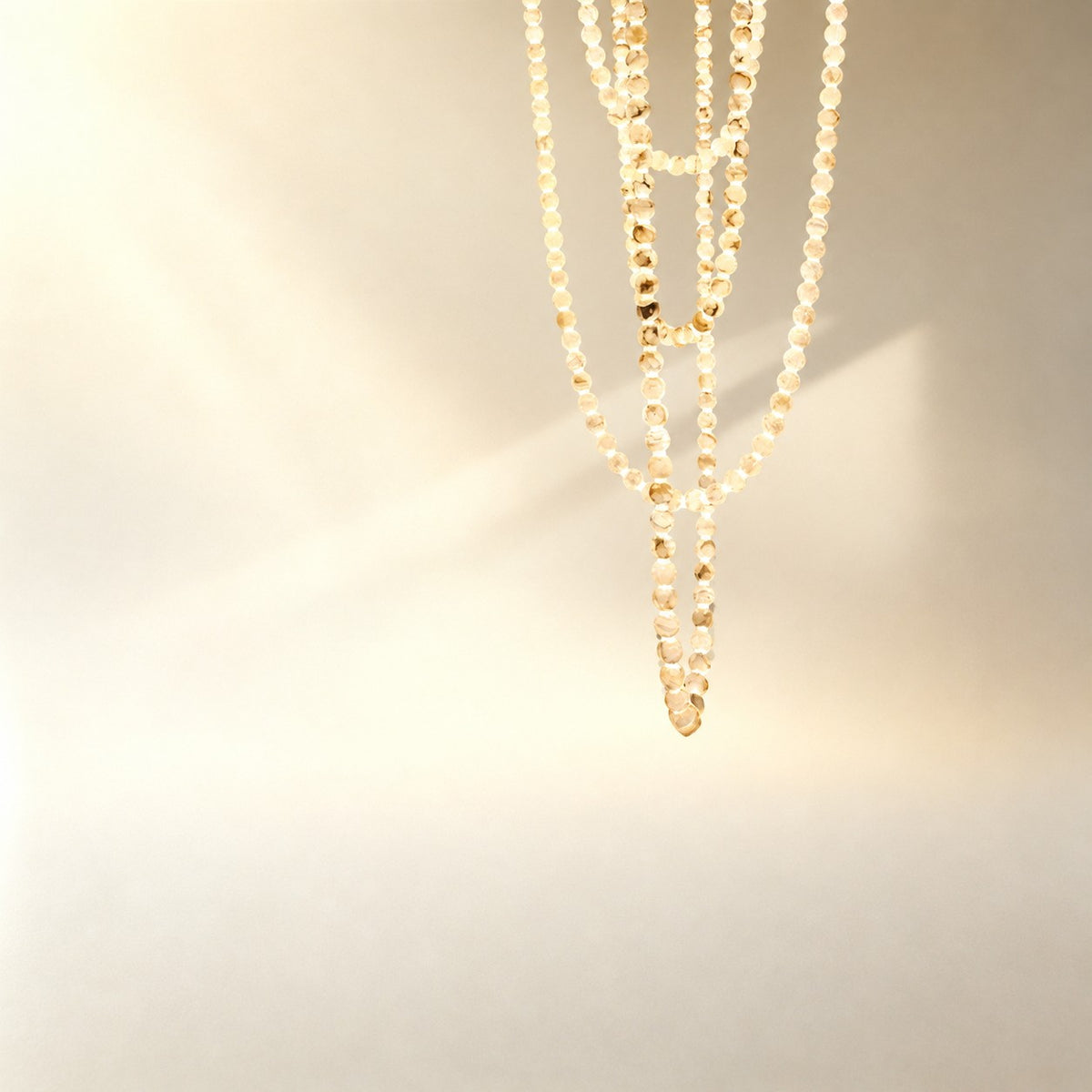 Natural Alabaster Globes Beads Chandelier
