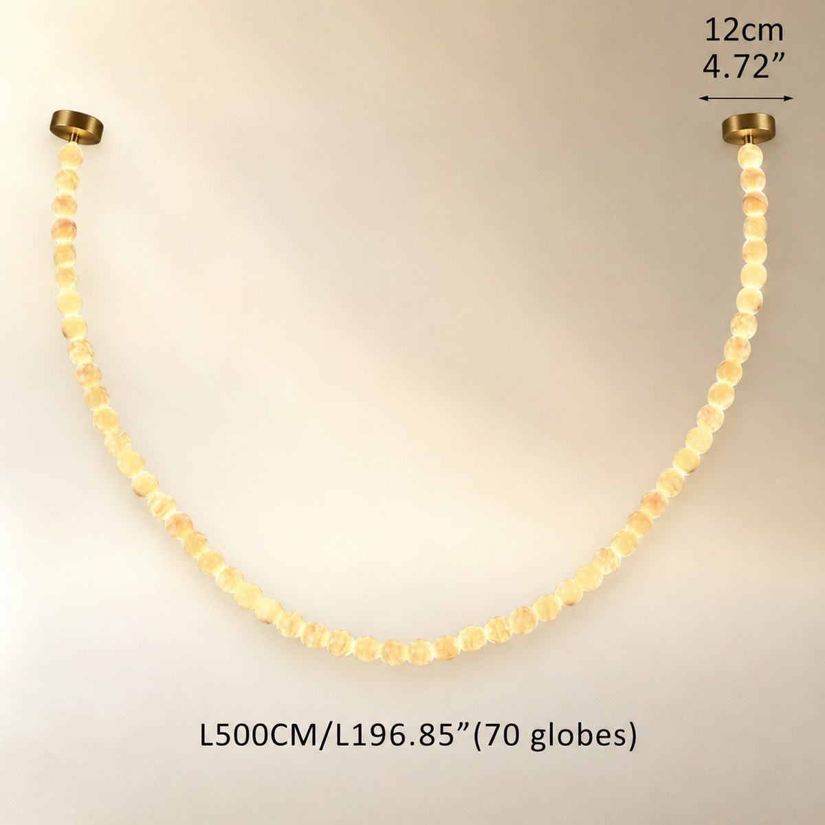 Natural Alabaster Globes Beads Chandelier