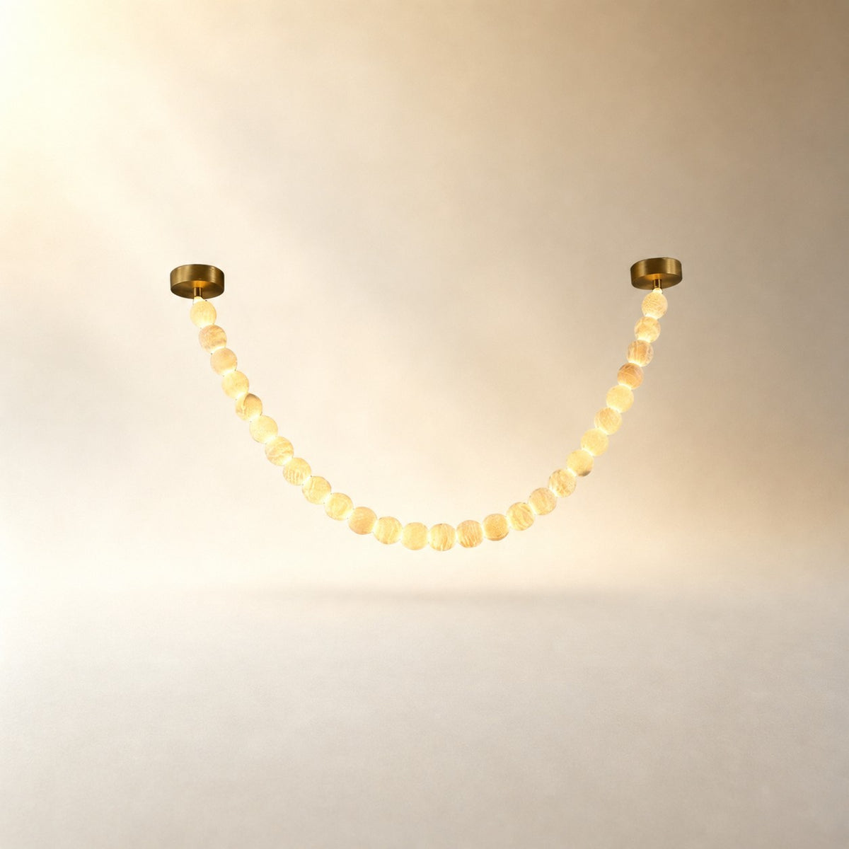 Natural Alabaster Globes Beads Chandelier
