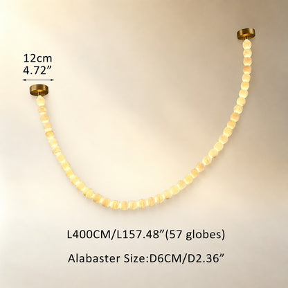 Natural Alabaster Globes Beads Chandelier
