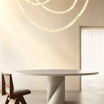 Natural Alabaster Globes Beads Chandelier