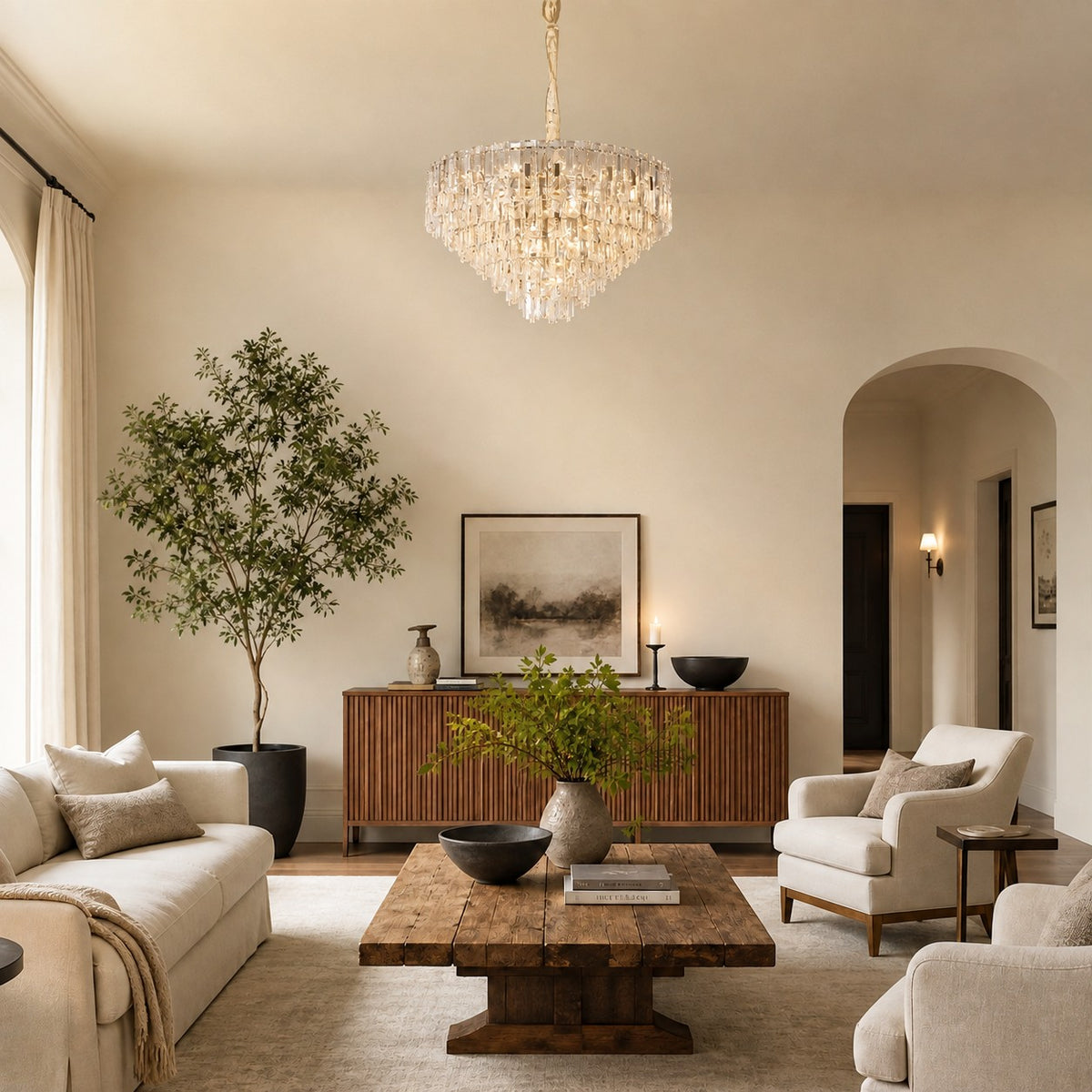 Notturno Crystal Crown Chandelier