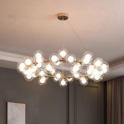 Modern Glass Round Chandelier For Living Room - Melin Lamps