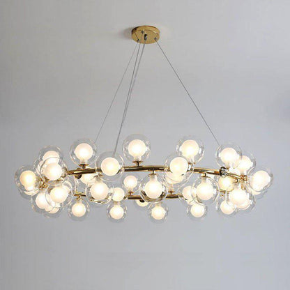 Modern Glass Round Chandelier For Living Room - Melin Lamps