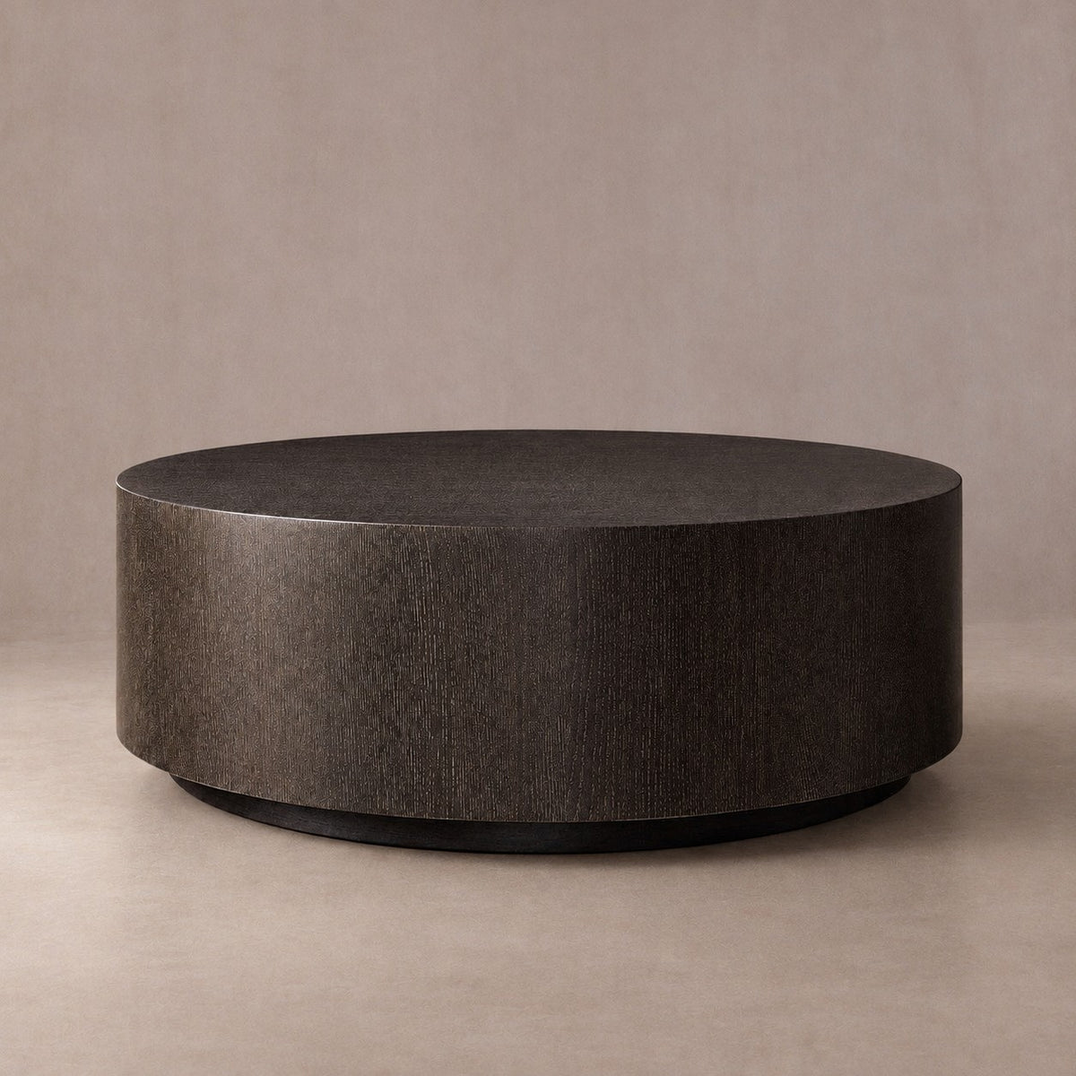 Oak Wood Round Plinth Coffee Table