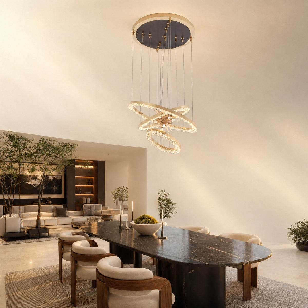 Octagonal Halo Chandelier
