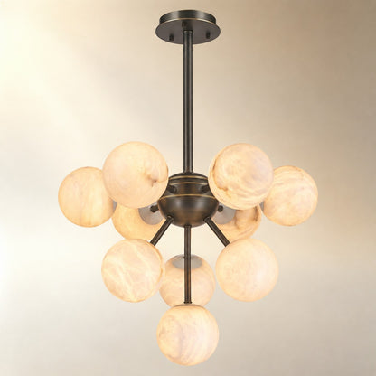Orb Cluster Alabaster Pendant Light