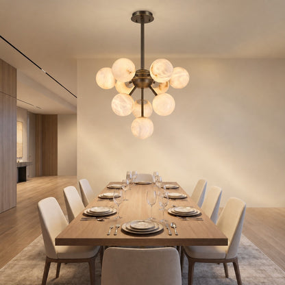 Orb Cluster Alabaster Pendant Light