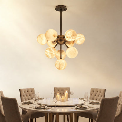 Orb Cluster Alabaster Pendant Light