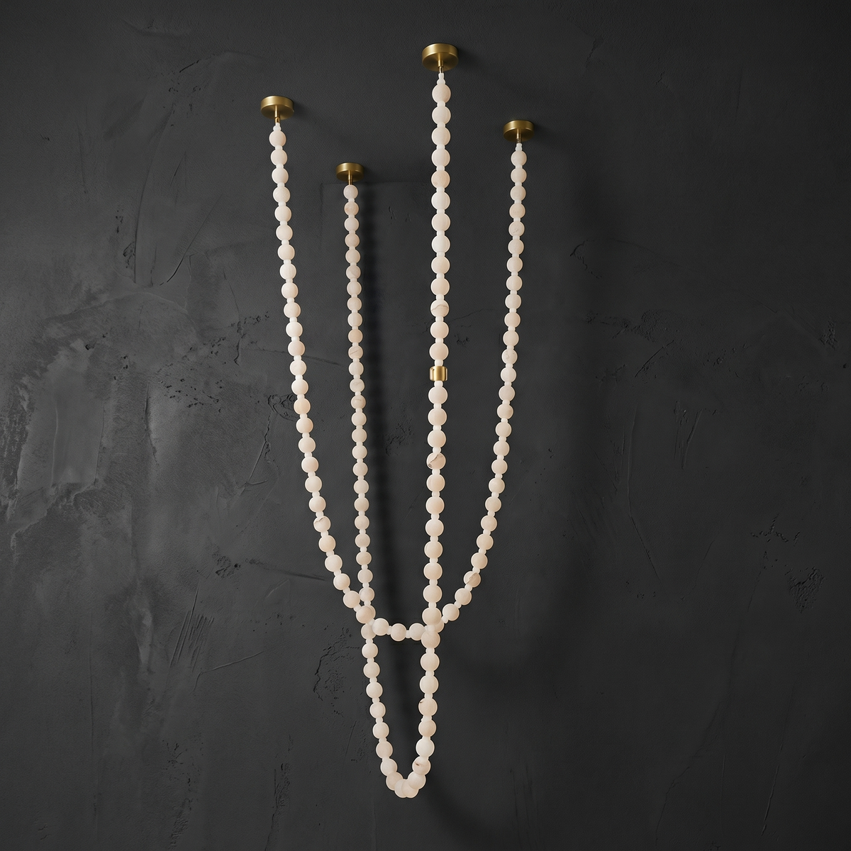Orbita Modern Alabaster Pearl Chain Chandelier