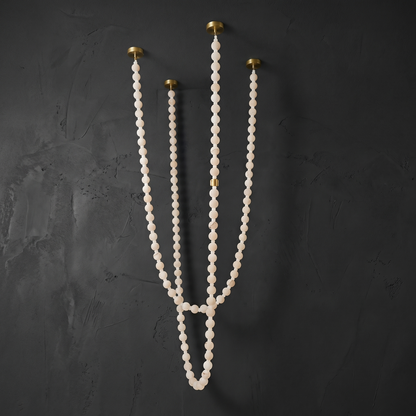 Orbita Modern Alabaster Pearl Chain Chandelier