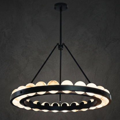 Dovia Modern Alabaster Round Chandelier