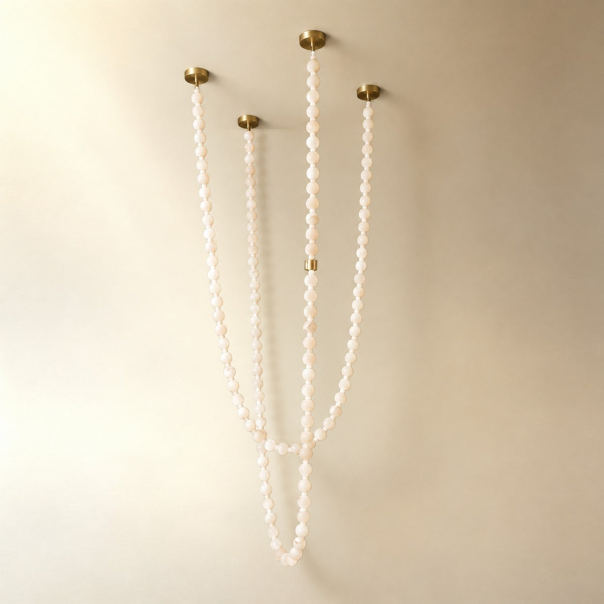 Orbita Modern Alabaster Pearl Chain Chandelier