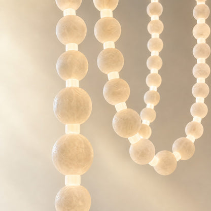 Orbita Modern Alabaster Pearl Chain Chandelier