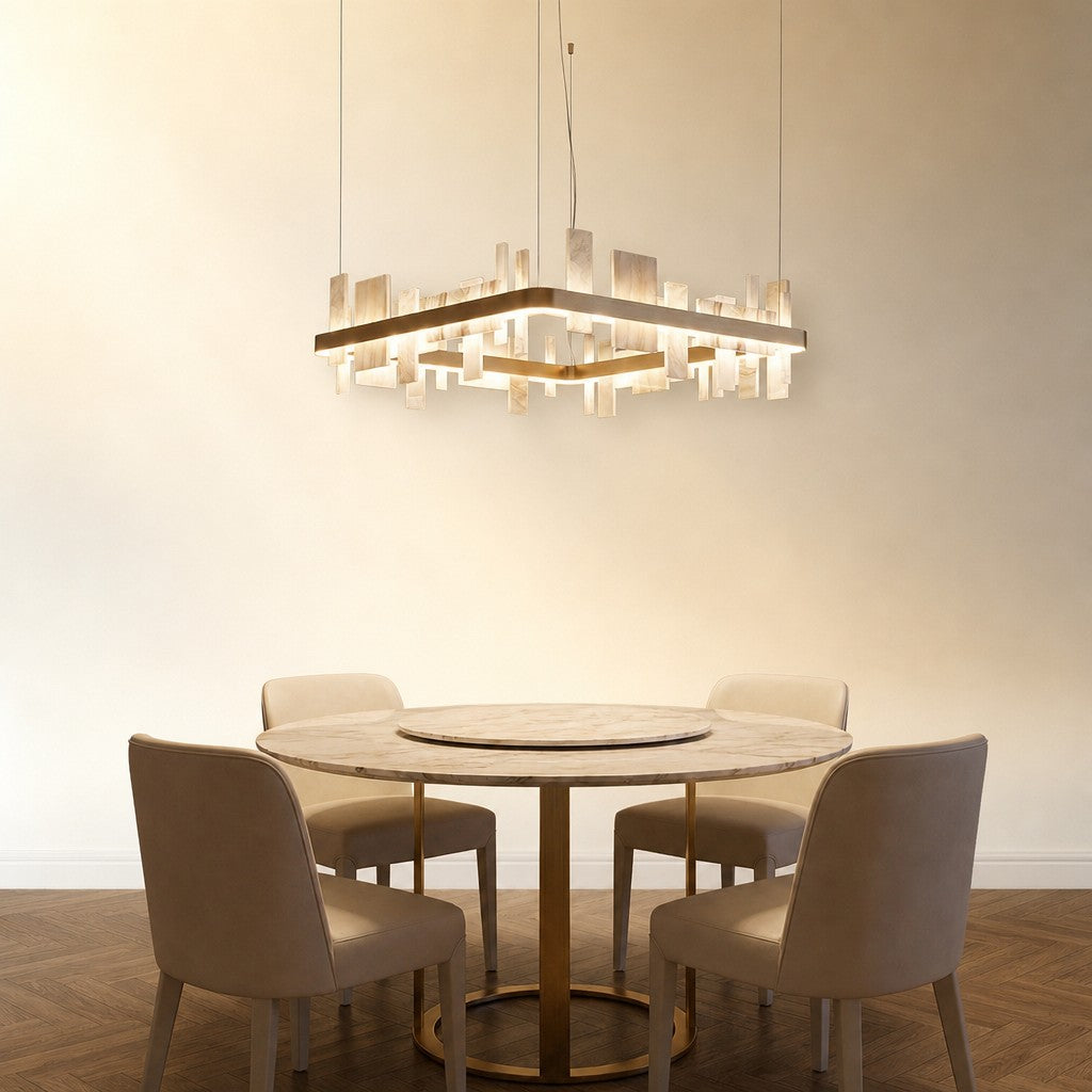 Orior Natural Stone Chandelier 31"