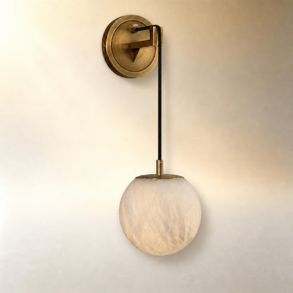 Orlena Spanish Alabaster Mid Century Pendant
