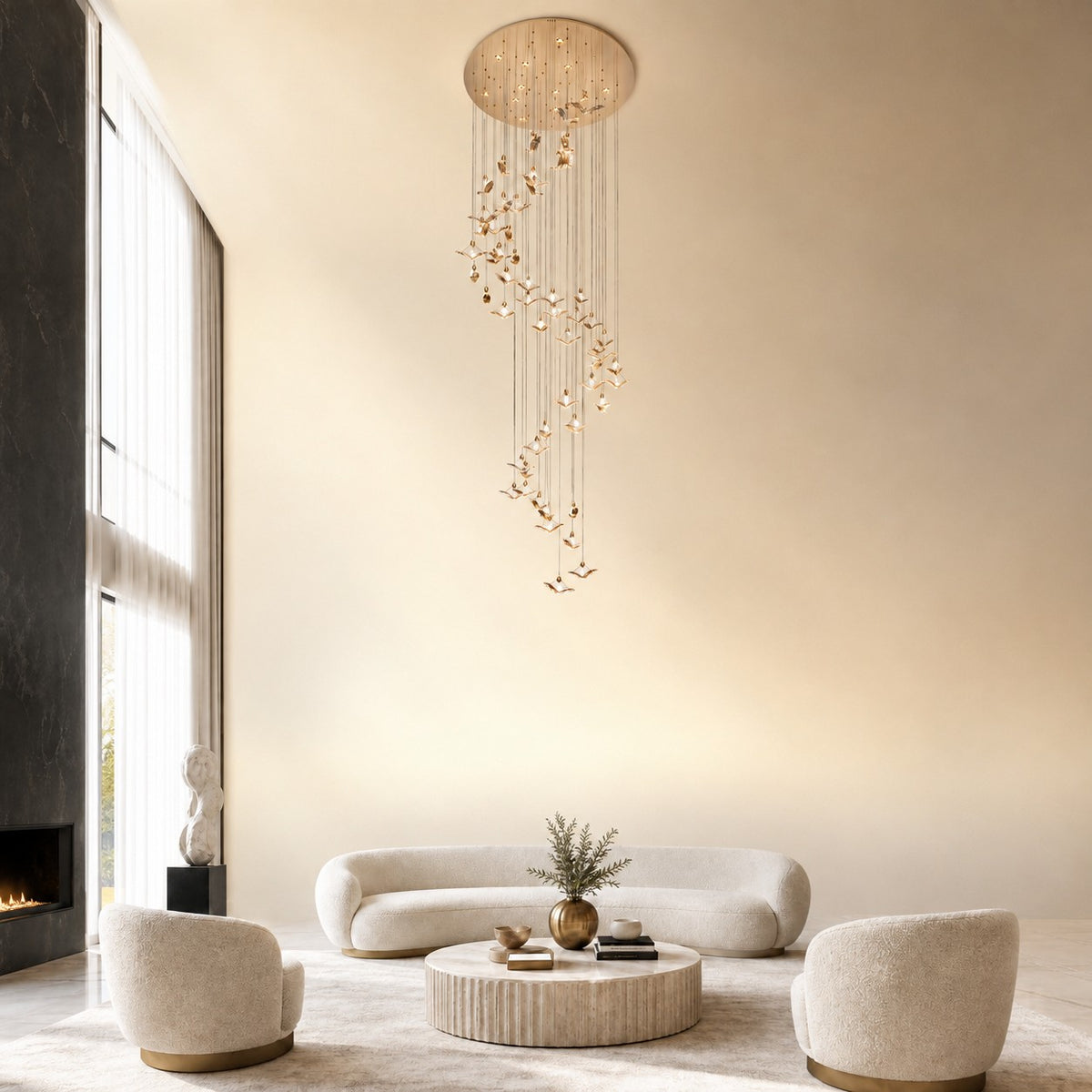 Orvan Cascading Handmade Glass Chandelier