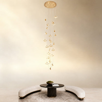 Orvan Cascading Handmade Glass Chandelier