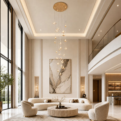 Orvan Cascading Handmade Glass Chandelier