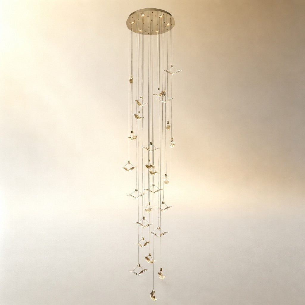 Orvan Cascading Handmade Glass Chandelier